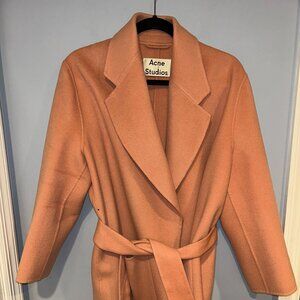 Acne Studios Lilo Double Oversized Wool Cashmere Pink Jacket, EU 36, US S-L